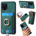 For OPPO Find X5 Retro Splitable Magnetic Card Bag Leather Phone Case(Green) - 1