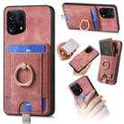 For OPPO Find X5 Retro Splitable Magnetic Card Bag Leather Phone Case(Pink) - 1