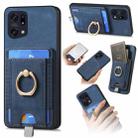For OPPO Find X5 Pro Retro Splitable Magnetic Card Bag Leather Phone Case(Blue) - 1