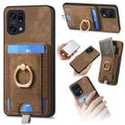 For OPPO Find X5 Pro Retro Splitable Magnetic Card Bag Leather Phone Case(Brown) - 1