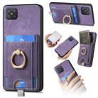 For OPPO A92S Retro Splitable Magnetic Card Bag Leather Phone Case(Purple) - 1