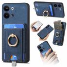 For OPPO Reno9 5G Retro Splitable Magnetic Card Bag Leather Phone Case(Blue) - 1