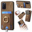 For OPPO A52/A72/A92 Retro Splitable Magnetic Card Bag Leather Phone Case(Brown) - 1