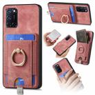 For OPPO A52/A72/A92 Retro Splitable Magnetic Card Bag Leather Phone Case(Pink) - 1