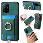 For OPPO F19 Pro+ Retro Splitable Magnetic Card Bag Leather Phone Case(Green) - 1