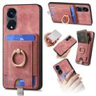 For OPPO Reno8 T 5G Retro Splitable Magnetic Card Bag Leather Phone Case(Pink) - 1