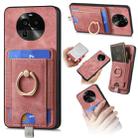 For OPPO Find X6 5G Retro Splitable Magnetic Card Bag Leather Phone Case(Pink) - 1