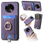 For OPPO Find X6 5G Retro Splitable Magnetic Card Bag Leather Phone Case(Purple) - 1