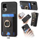 For OPPO Reno10 Pro+ Retro Splitable Magnetic Card Bag Leather Phone Case(Black) - 1