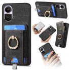 For OPPO Reno10 Pro Global Retro Splitable Magnetic Card Bag Leather Phone Case(Black) - 1