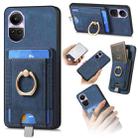 For OPPO Reno10 Pro Global Retro Splitable Magnetic Card Bag Leather Phone Case(Blue) - 1