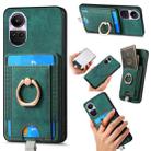 For OPPO Reno10 Pro Global Retro Splitable Magnetic Card Bag Leather Phone Case(Green) - 1