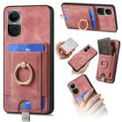 For OPPO Reno10 5G Global Retro Splitable Magnetic Card Bag Leather Phone Case(Pink) - 1