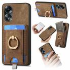 For OPPO A58 5G / A78 5G Retro Splitable Magnetic Card Bag Leather Phone Case(Brown) - 1