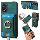 For OPPO A38 4G/A18 4G Retro Splitable Magnetic Card Bag Leather Phone Case(Green) - 1
