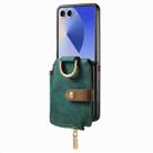 For Samsung Galaxy Z Flip 7 5G Retro Ring Vertical Zipper Wallet Phone Case(Green) - 2