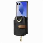 For Samsung Galaxy Z Flip 7 5G Retro Ring Vertical Zipper Wallet Phone Case(Black) - 2