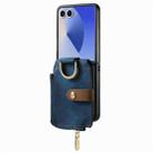 For Samsung Galaxy Z Flip 7 5G Retro Ring Vertical Zipper Wallet Phone Case(Blue) - 2