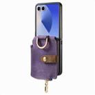 For Samsung Galaxy Z Flip 7 5G Retro Ring Vertical Zipper Wallet Phone Case(Purple) - 2