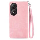 For ZTE Blade A34 Embossed Flower Zipper Leather Phone Case(Pink) - 2