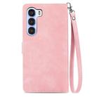 For ZTE Nubia S 5G Embossed Flower Zipper Leather Phone Case(Pink) - 3