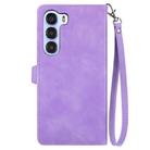 For ZTE Nubia S 5G Embossed Flower Zipper Leather Phone Case(Purple) - 3