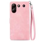 For ZTE Blade A54 Embossed Flower Zipper Leather Phone Case(Pink) - 3