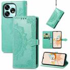 For Umidigi A15 Mandala Flower Embossed Leather Phone Case(Green) - 1