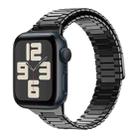 For Apple Watch SE 2023 44mm Bamboo Magnetic Stainless Steel Metal Watch Strap(Black) - 1