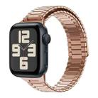 For Apple Watch SE 2023 44mm Bamboo Magnetic Stainless Steel Metal Watch Strap(Rose Gold) - 1