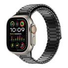 For Apple Watch Ultra 2 49mm Bamboo Magnetic Stainless Steel Metal Watch Strap(Black) - 1