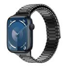 For Apple Watch Series 9 45mm Bamboo Magnetic Stainless Steel Metal Watch Strap(Black) - 1