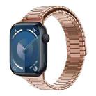 For Apple Watch Series 9 45mm Bamboo Magnetic Stainless Steel Metal Watch Strap(Rose Gold) - 1