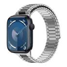 For Apple Watch Series 9 45mm Bamboo Magnetic Stainless Steel Metal Watch Strap(Silver Black) - 1