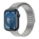 For Apple Watch Series 9 41mm Bamboo Magnetic Stainless Steel Metal Watch Strap(Titanium Color) - 1