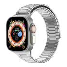 For Apple Watch Ultra 49mm  Bamboo Magnetic Stainless Steel Metal Watch Strap(Silver) - 1