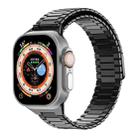 For Apple Watch Ultra 49mm  Bamboo Magnetic Stainless Steel Metal Watch Strap(Black) - 1