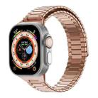 For Apple Watch Ultra 49mm  Bamboo Magnetic Stainless Steel Metal Watch Strap(Rose Gold) - 1