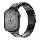 For Apple Watch Series 8 41mm Bamboo Magnetic Stainless Steel Metal Watch Strap(Black) - 1