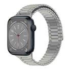 For Apple Watch Series 8 41mm Bamboo Magnetic Stainless Steel Metal Watch Strap(Titanium Color) - 1