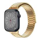 For Apple Watch Series 8 45mm Bamboo Magnetic Stainless Steel Metal Watch Strap(Gold) - 1