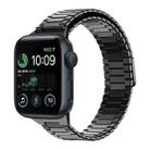 For Apple Watch SE 2022 40mm Bamboo Magnetic Stainless Steel Metal Watch Strap(Black) - 1