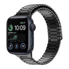 For Apple Watch SE 2022 44mm Bamboo Magnetic Stainless Steel Metal Watch Strap(Black) - 1