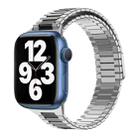 For Apple Watch Series 7 41mm Bamboo Magnetic Stainless Steel Metal Watch Strap(Silver Black) - 1