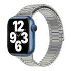 For Apple Watch Series 7 45mm Bamboo Magnetic Stainless Steel Metal Watch Strap(Titanium Color) - 1