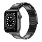 For Apple Watch Series 6 44mm Bamboo Magnetic Stainless Steel Metal Watch Strap(Black) - 1