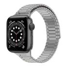 For Apple Watch Series 6 44mm Bamboo Magnetic Stainless Steel Metal Watch Strap(Titanium Color) - 1