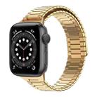 For Apple Watch Series 6 44mm Bamboo Magnetic Stainless Steel Metal Watch Strap(Gold) - 1