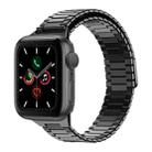 For Apple Watch Series 5 44mm Bamboo Magnetic Stainless Steel Metal Watch Strap(Black) - 1