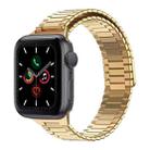 For Apple Watch Series 5 44mm Bamboo Magnetic Stainless Steel Metal Watch Strap(Gold) - 1